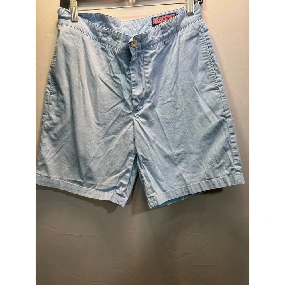 Vineyard Vines Mens Light Blue Breaker Shorts Size 32 Cotton Twill Preppy Casual